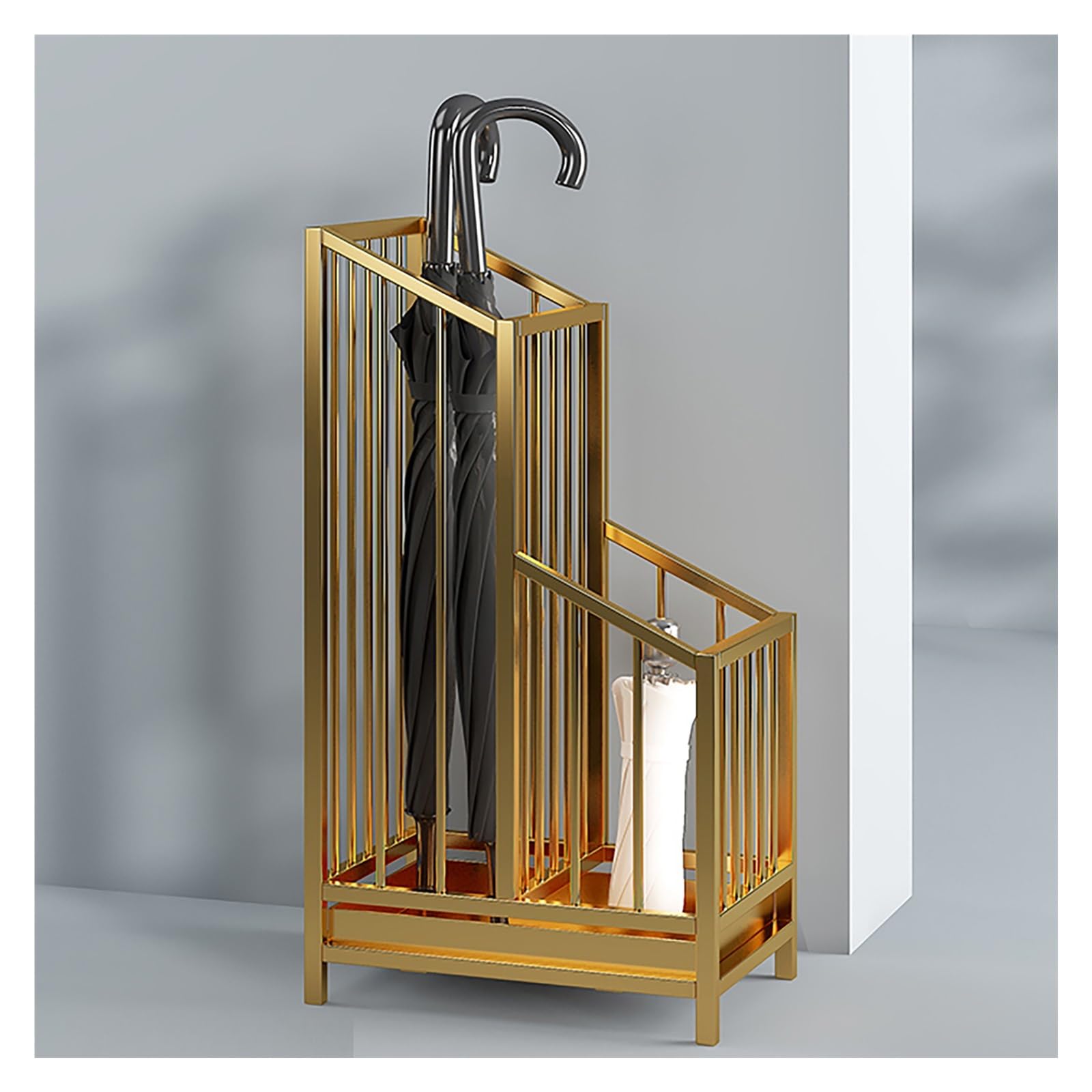 FCXWEVR Dual Umbrella nizer & Holder for Entryway - Indoor Stand with Draining Design Fits Long & Folding Umbrellas Space-Saving Storage Solution for Home & Office