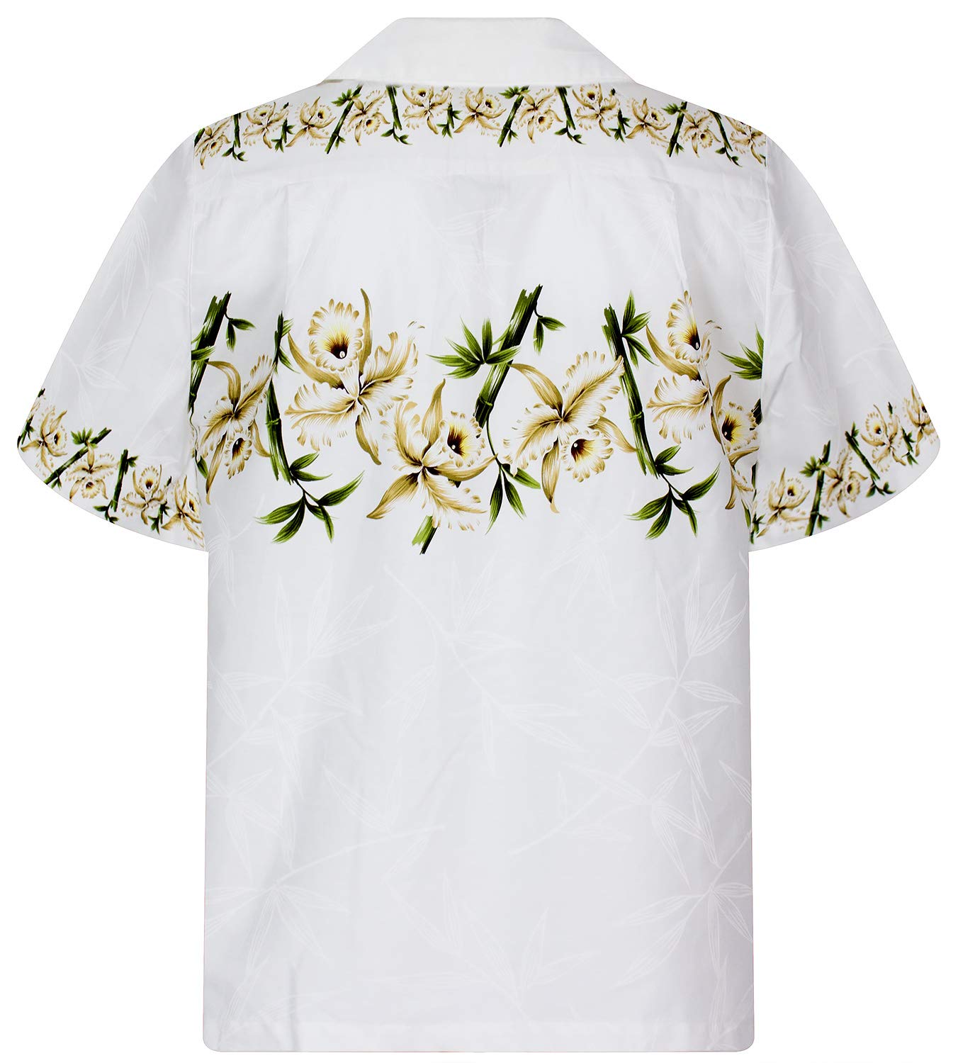 KY's Camicia hawaiana originale | uomo | S - 4XL | manica corta | tasca frontale | stampa hawaiana | foglie di ibisco di bambù
