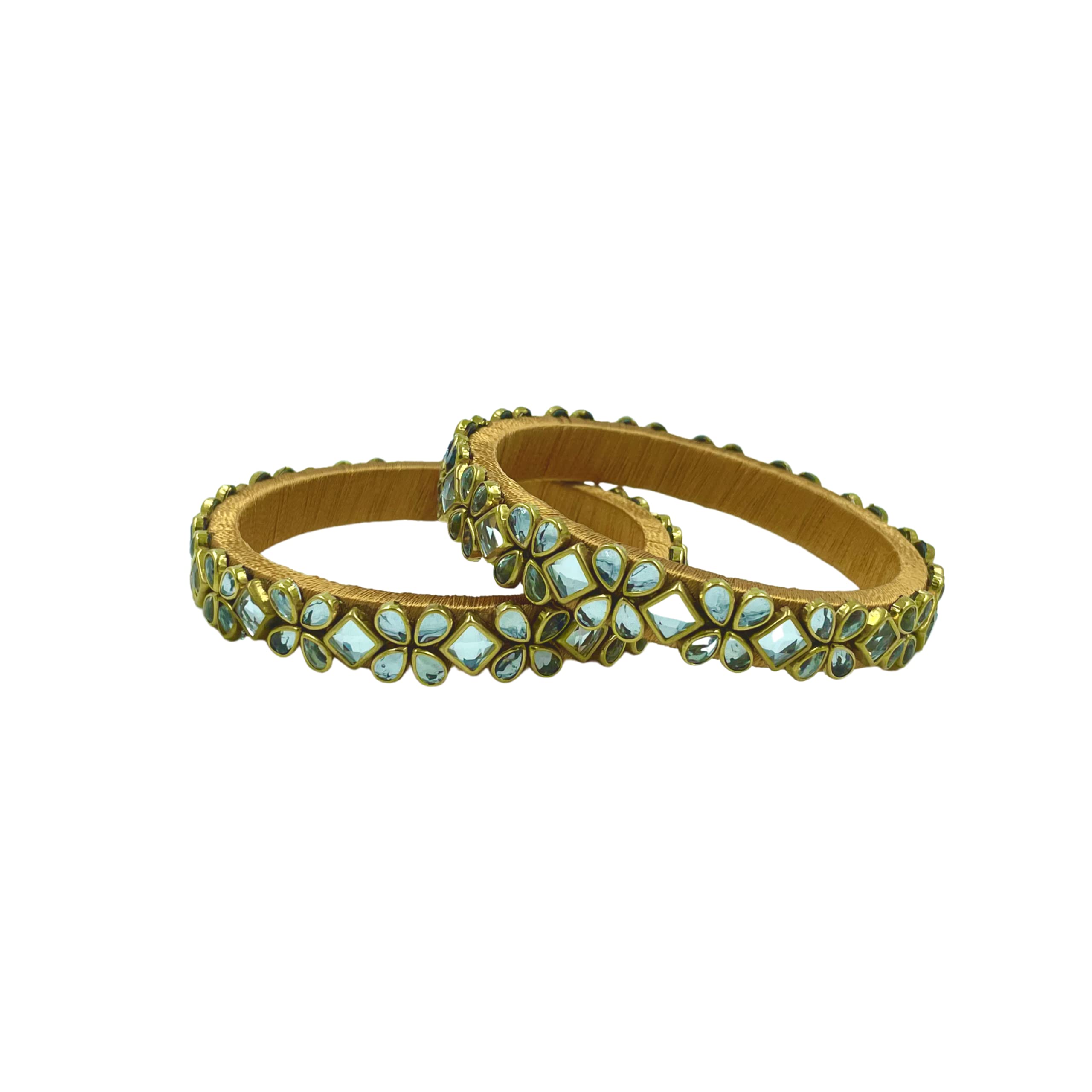 Yaalz Silk Thread Rich Kundan Heavy Bangle Pairs for Girls and Women for Festival In 2.8 Size (B0B5GR3LRH) Amazon Price History, Amazon Price Tracker