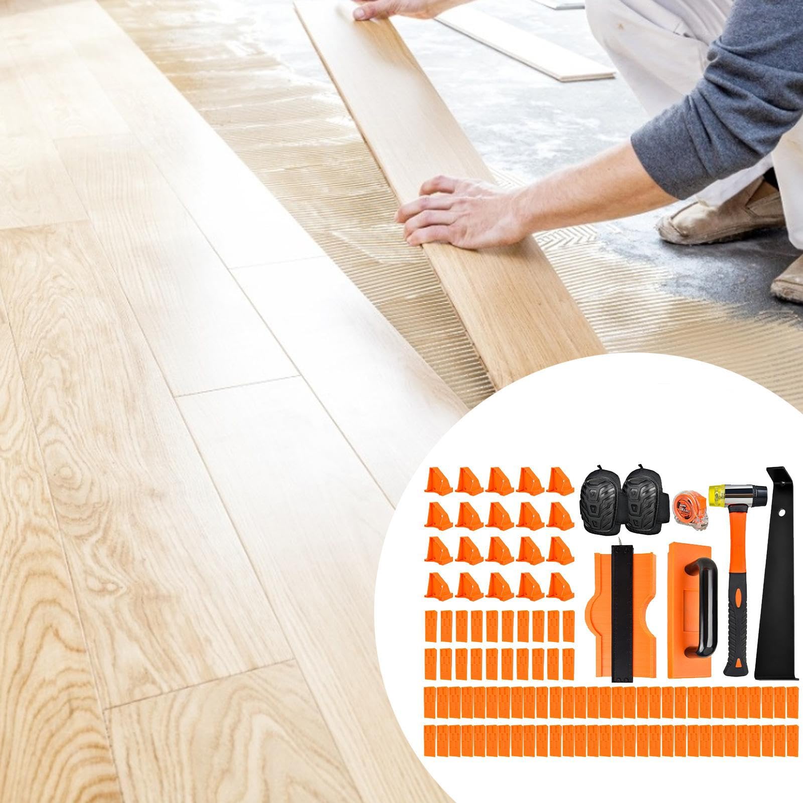Kit Per La Del Pavimento Set Di Battitura E Mazza | Attrezzi Per Pavimenti Laminati Per Sottopavimento Parquet Casa Laboratorio Battiscopa Tavole Progetto Preparazione