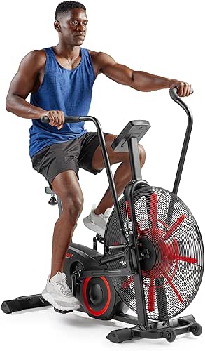 Sunny Health & Fitness Premium Smart Cross-Training Fan Bike, Air