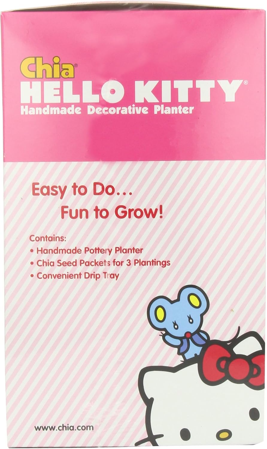 Chia Pet Hello Kitty with Seed Pack, Decorative Pottery Planter, Easy to Do and Fun to Grow, Novelty Gift, Perfect for Any Occasion