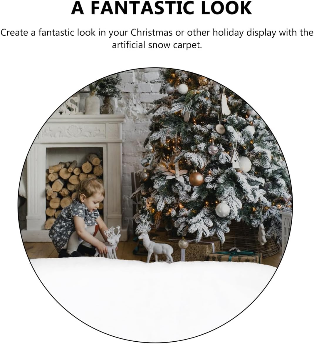 Thickened Christmas Snow Blanket 1.5X1M White Artificial Snow Cotton Holiday Party Decor for Indoor Outdoor Seasonal Display