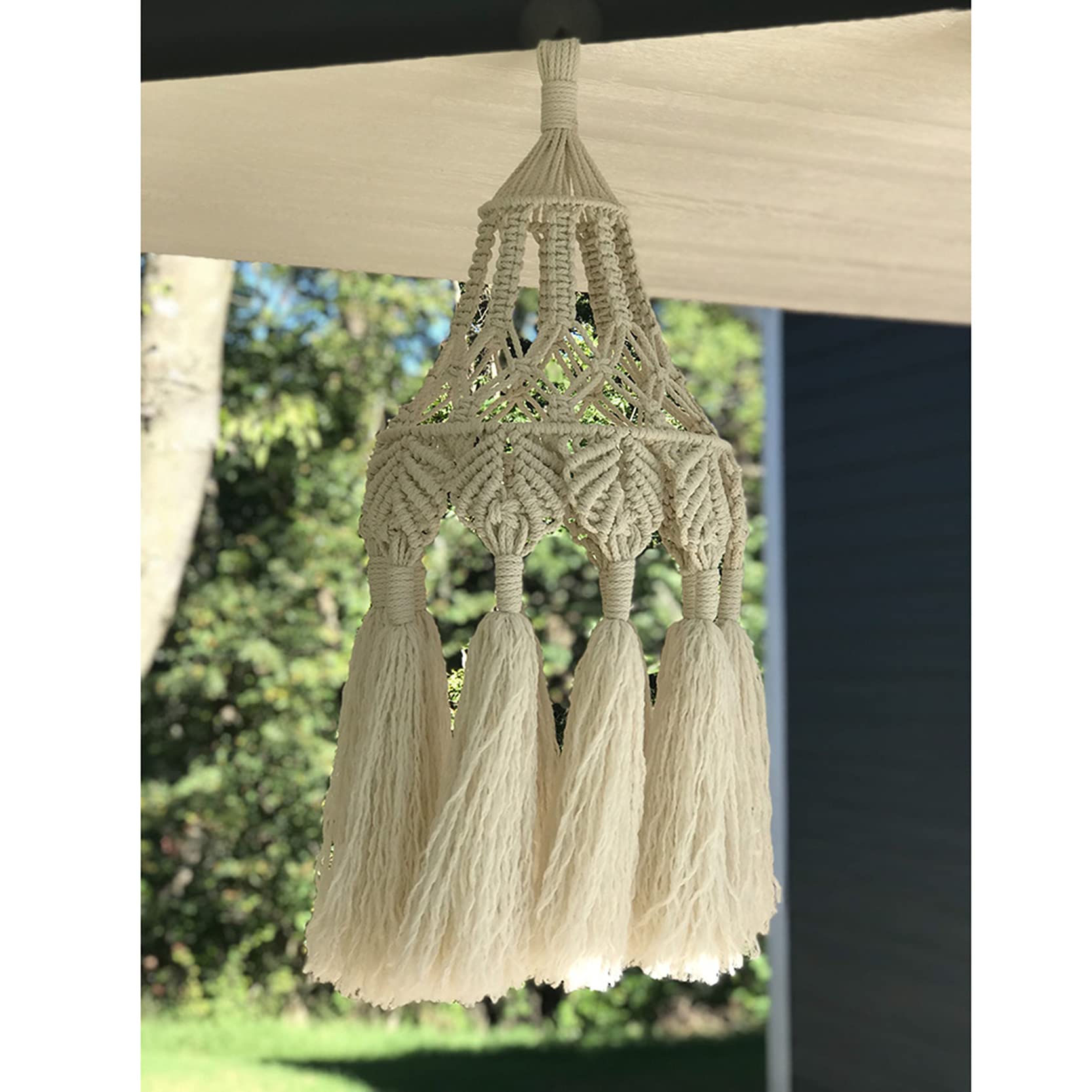 ボヘミアンスタイル ペンダントライト マクラメデザイン ボヘミアンスタイルの吊り下げ式LEDランプシェード,壁とテーブル