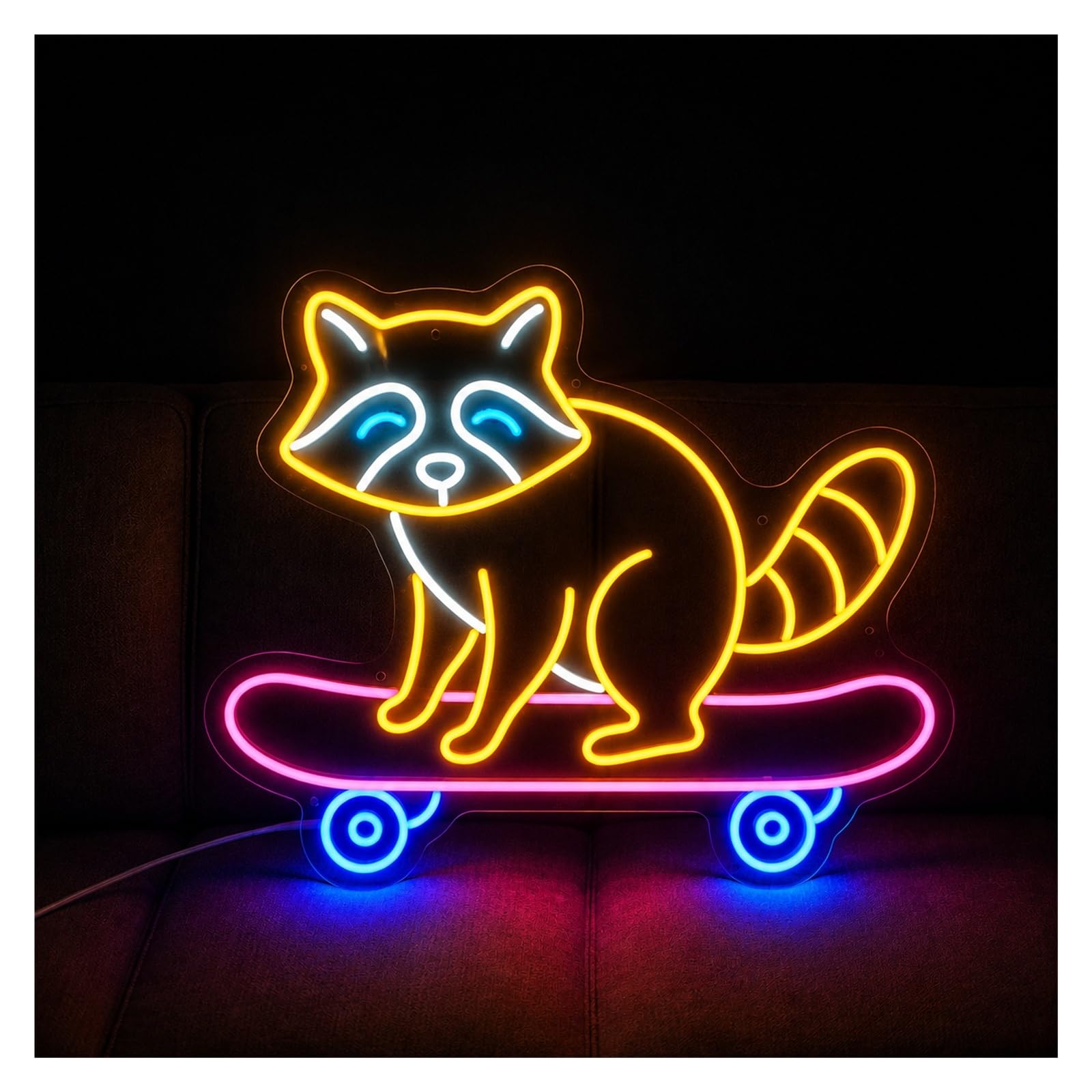 XENITE Luci al Neon Da Parete Insegna Al Neon Di Procione Skateboard