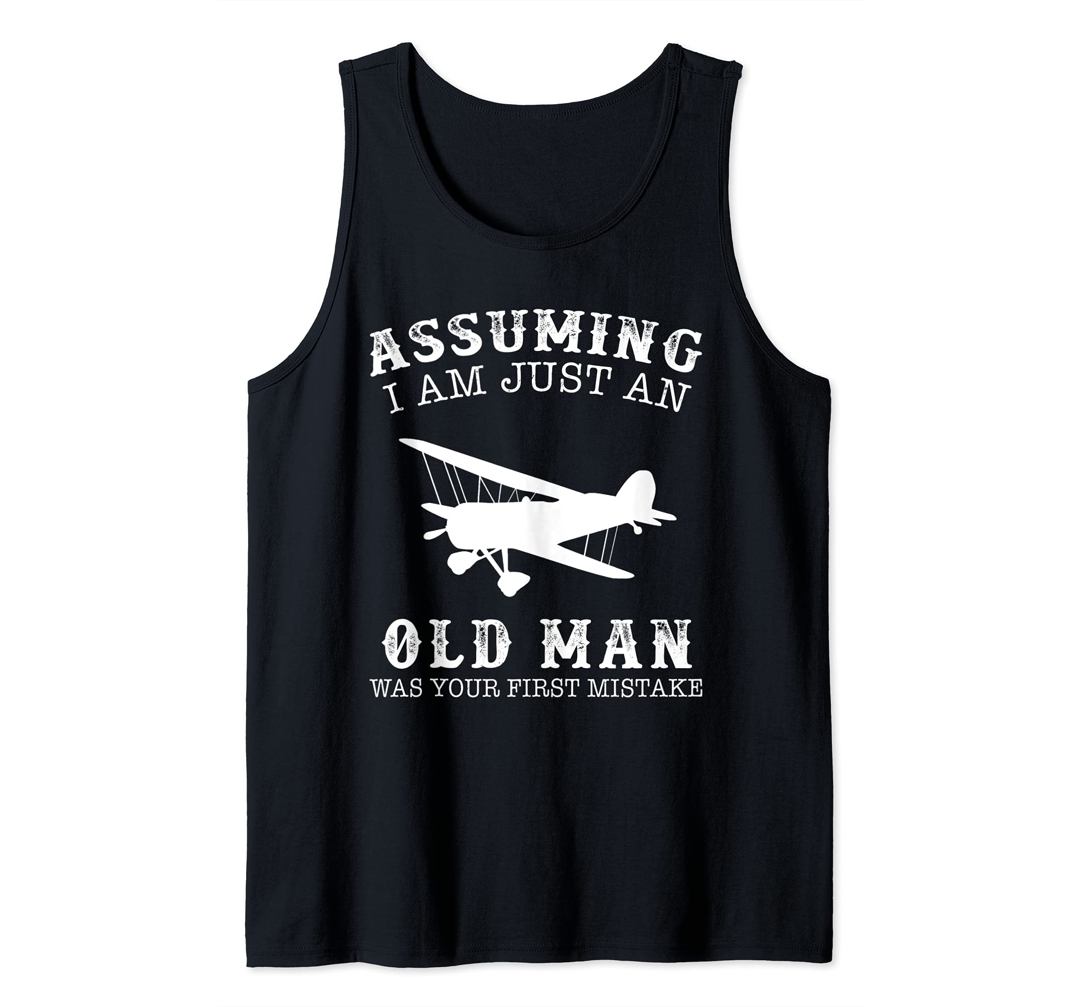 rc-plane assuming i am just an old man was your first mistak Tank Top, Black