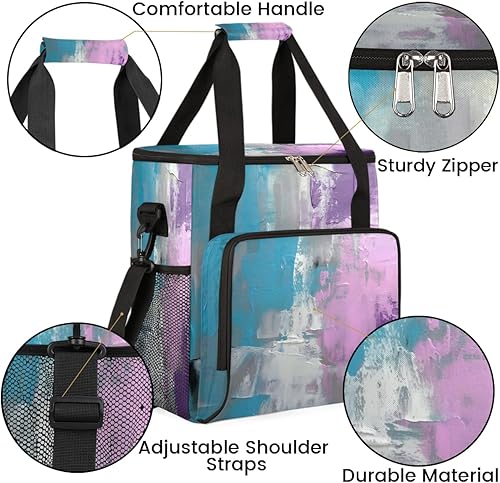 Miniatura 6 de Bolsa de viaje para cafetera, color morado turquesa, moderna, compatible con Keurig K-Mini o K-Mini Plus, portátil, de una sola porción, con