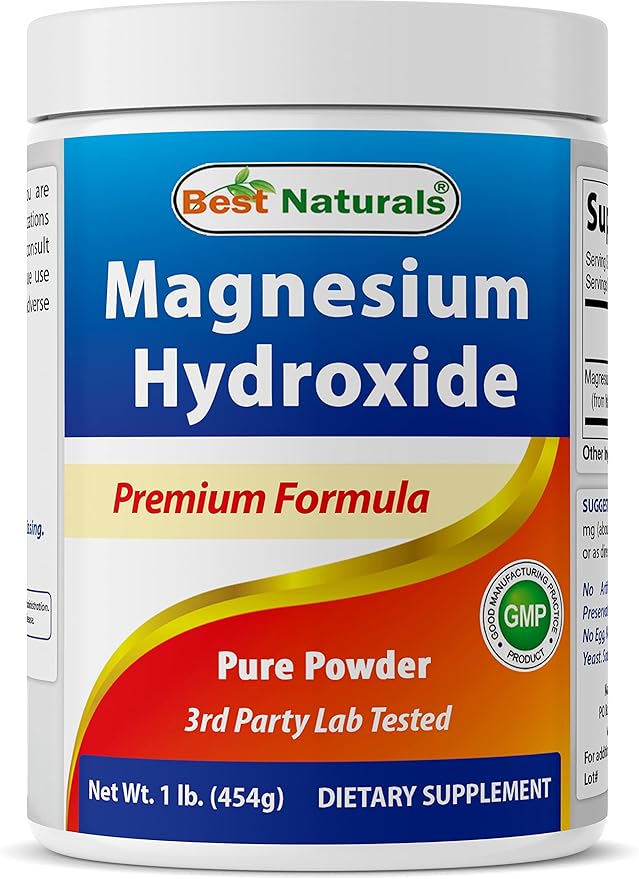 Best Naturals Magnesium Hydroxide Powder 380mg of Elemental Magnesium per Serving