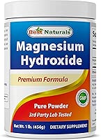 Best Naturals Magnesium Hydroxide Powder - 380mg of Elemental Magnesium per Serving - 454 Servings per Cotainer - 1 Pound
