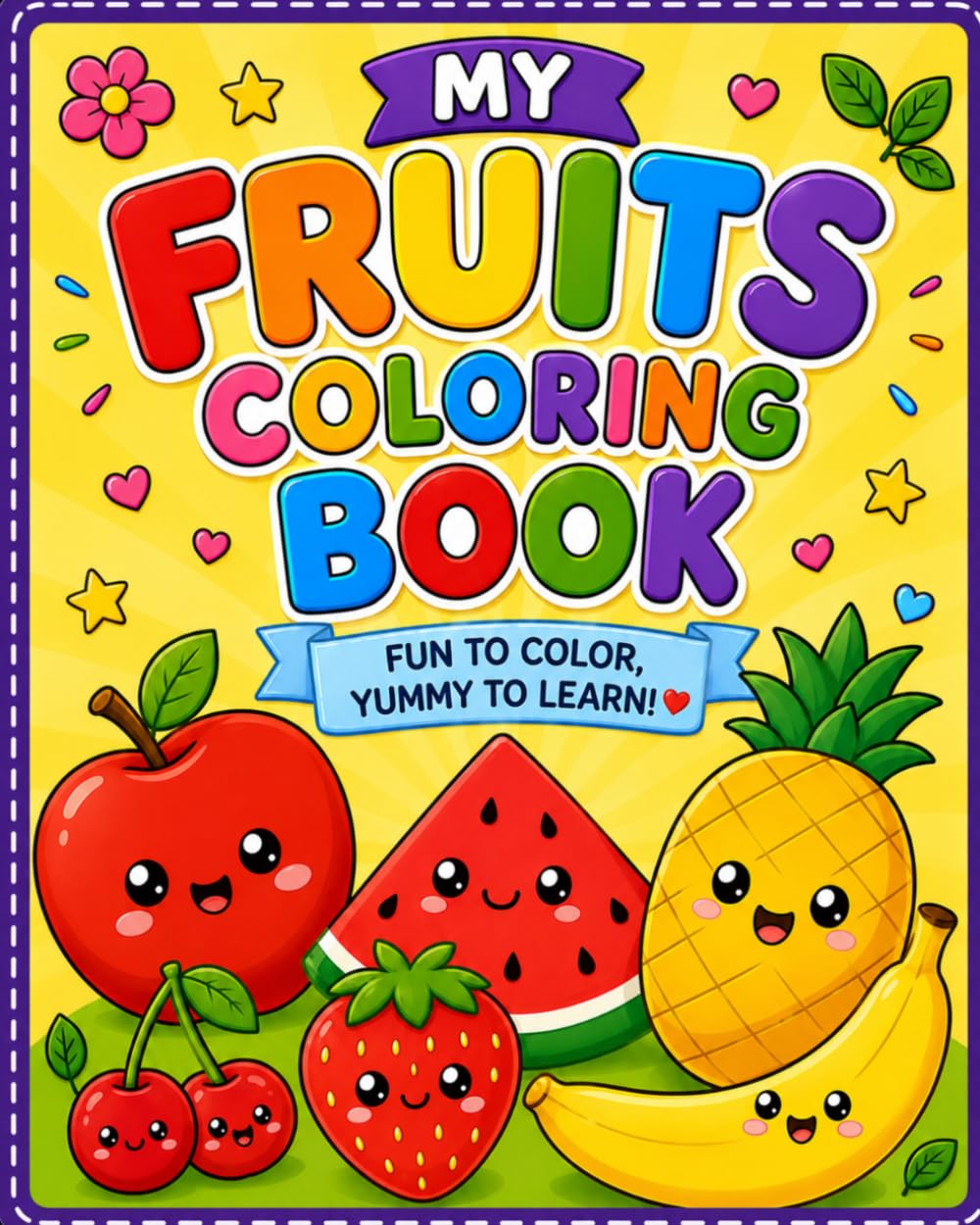 My Fruits Coloring Book: Fun and Easy Coloring Pages for Kids Ages 3–6