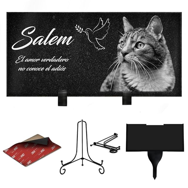 Foto 2 de 5 de Eternel - Placa funeraria Personalizada Paloma para Animales
