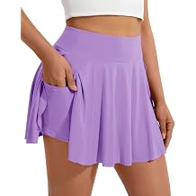 Womens Pleated Tennis Skirt High Waisted Split Athletic Running Skorts Casual Pickle Ball Golf Skirts with Pocket