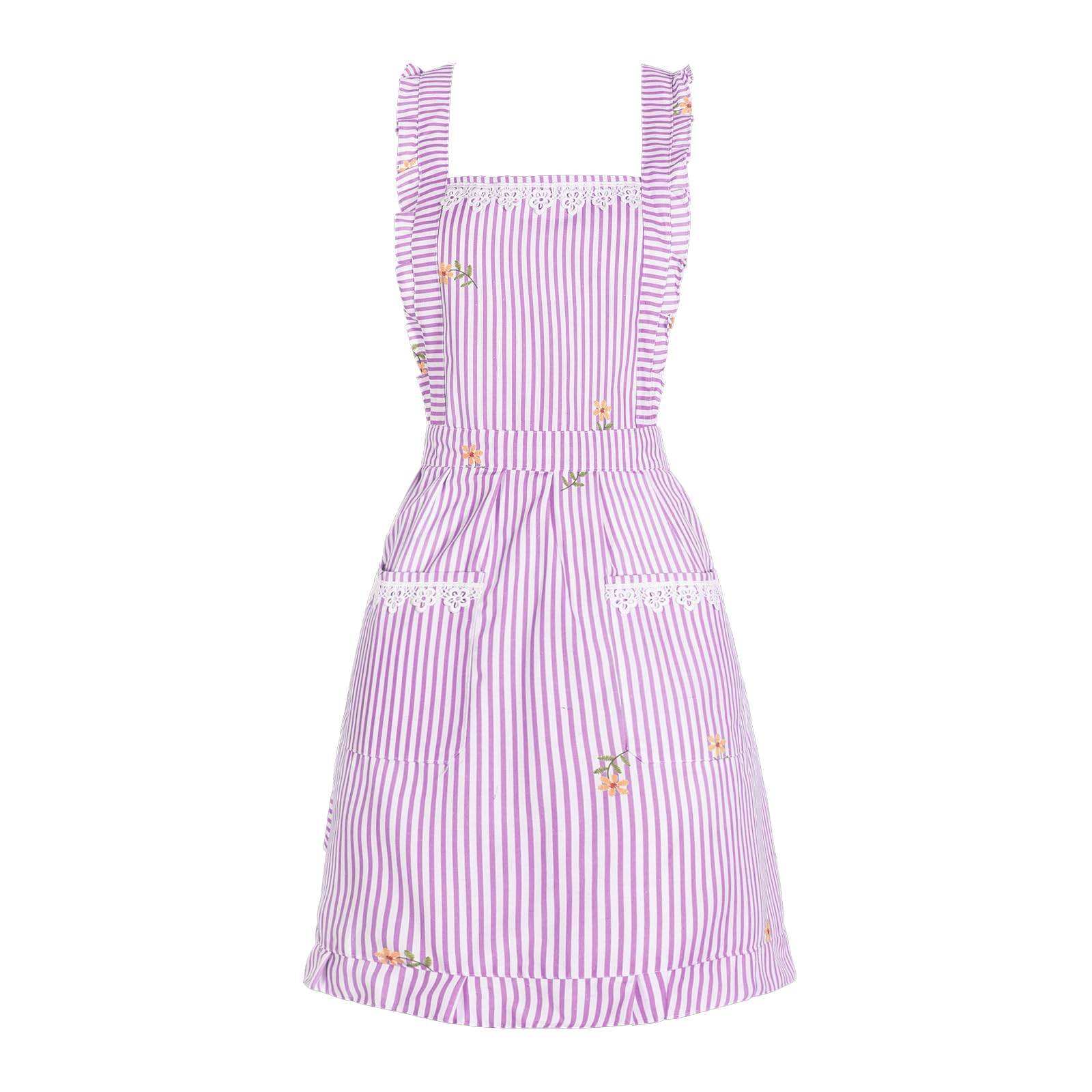 Delantales divertidos para mujer con bolsillos, para cocina, parrilla, barbacoa, lindo delantal de chef, día de la madre, regalos de cumpleaños para mujeres, Rosa/Rayas, M