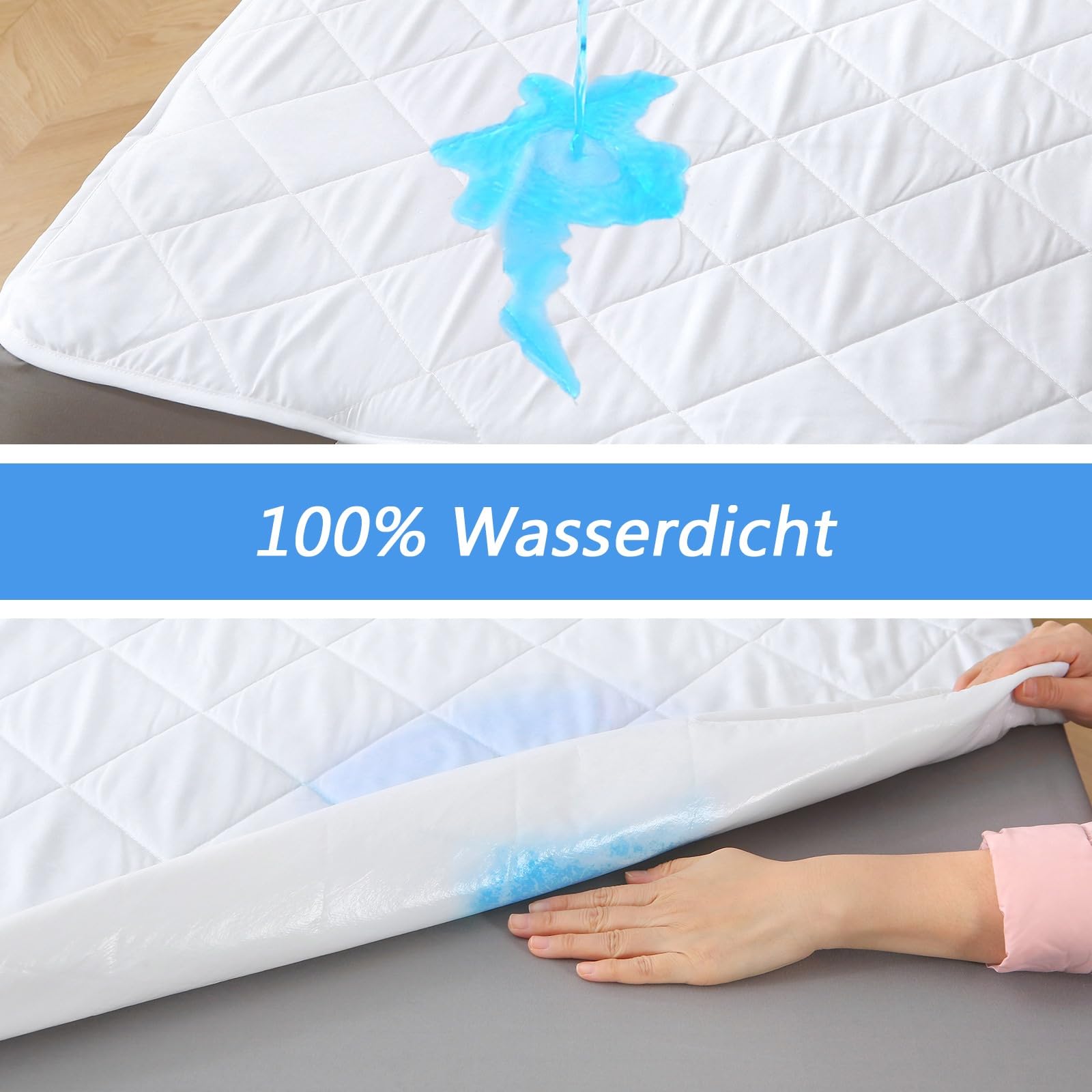 Dreamdry Matratzenschoner 140x200cm - Inkontinenzunterlage Waschbar, Matratzenschoner 140x400, Wasserdichte Matratzenauflage, Nässeschutz