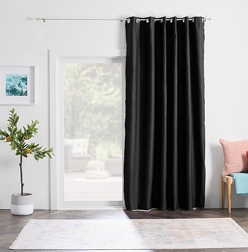 Linenspa Panel de cortina 100 opaca cortina negra de 100 pulgadas de longitud aislamiento térmico reducción de ruido