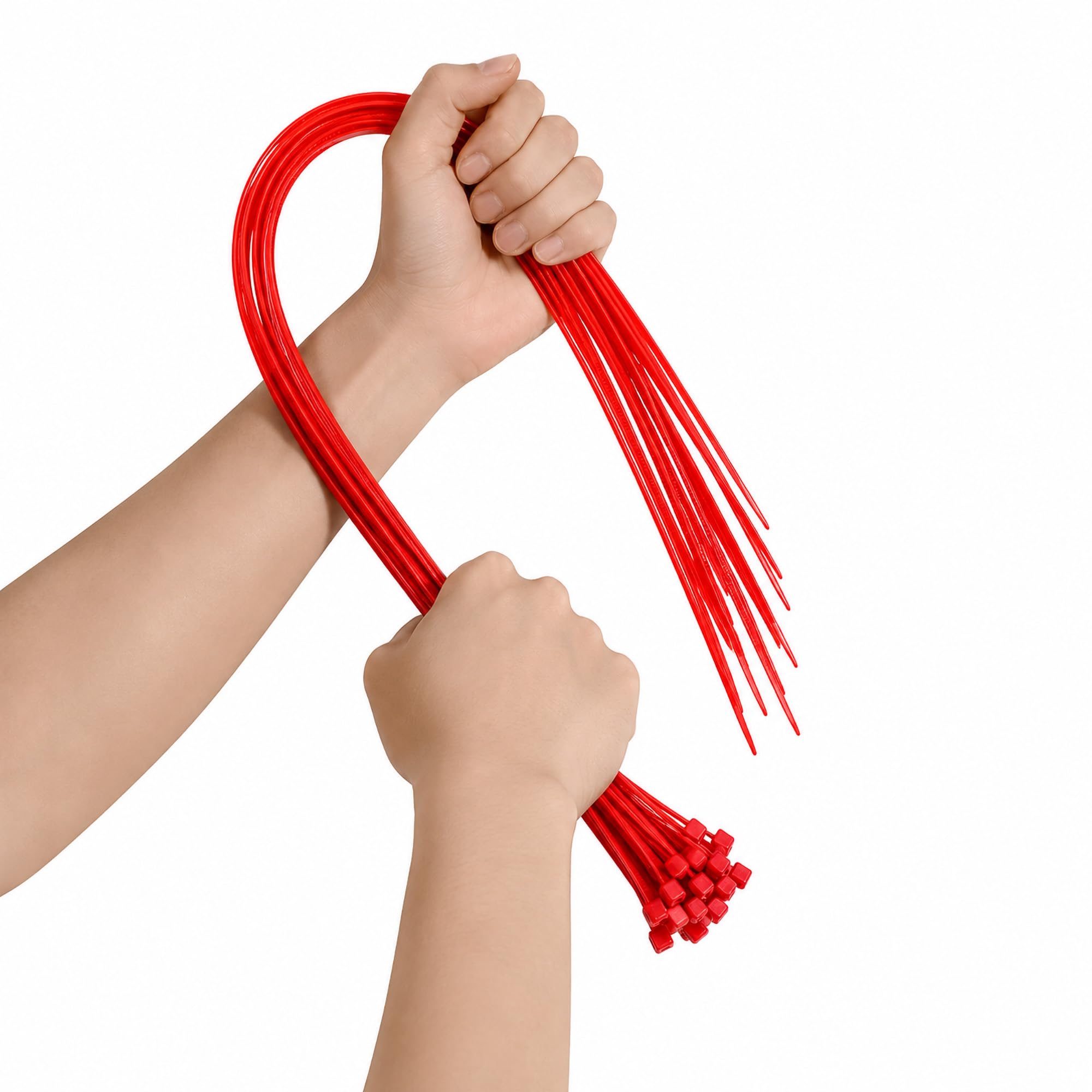 On1shelf Red On1shelf® Heavy Duty Cable Ties 450Mm X 7.2Mm Strong Long Nylon Pa66 Zip Tie Wraps 50 Pack 18 Inch For Cable Management, Garage, Garden & Electrical Use