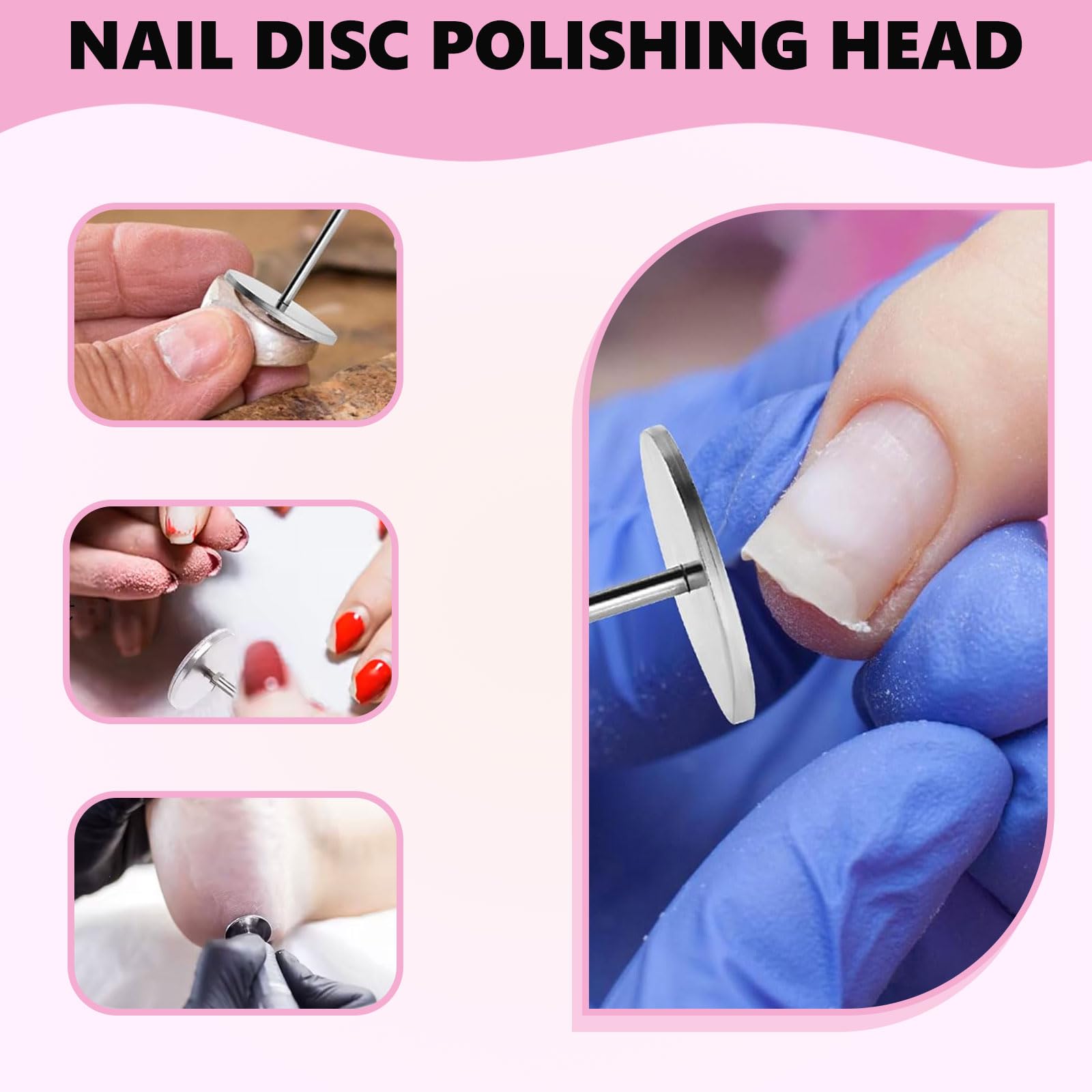 61 discos herramientas pedicura de papel de lija, con broca de metal de 25 mm, discos de lijado de repuesto para broca uñas, removedor limas de pies piel muerta, para taladro uñas, limas de pie