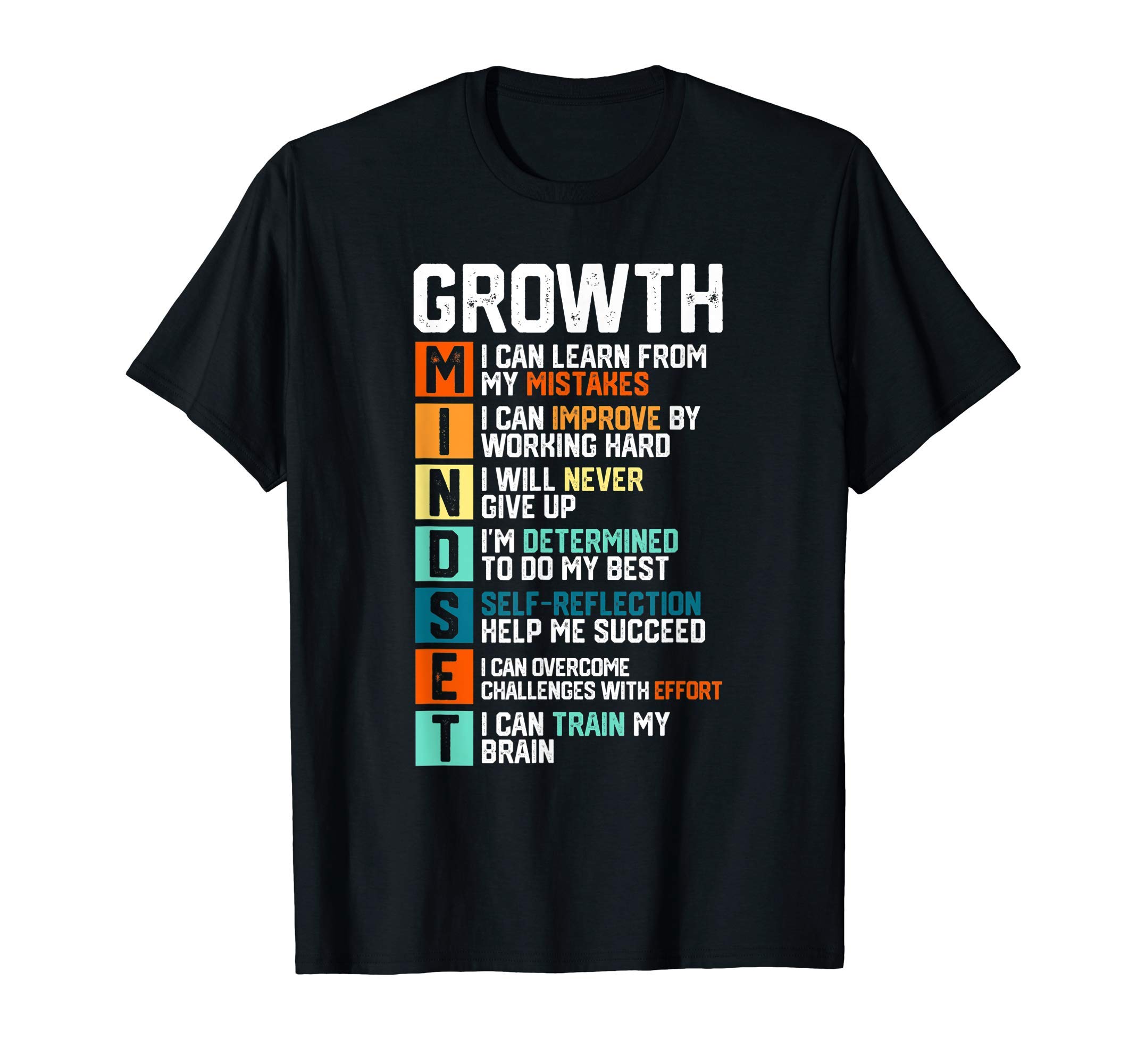Growth Mindset Definition Motivational Quotes Good Vibes T-ShirtOEKO-TEX STANDARD 100