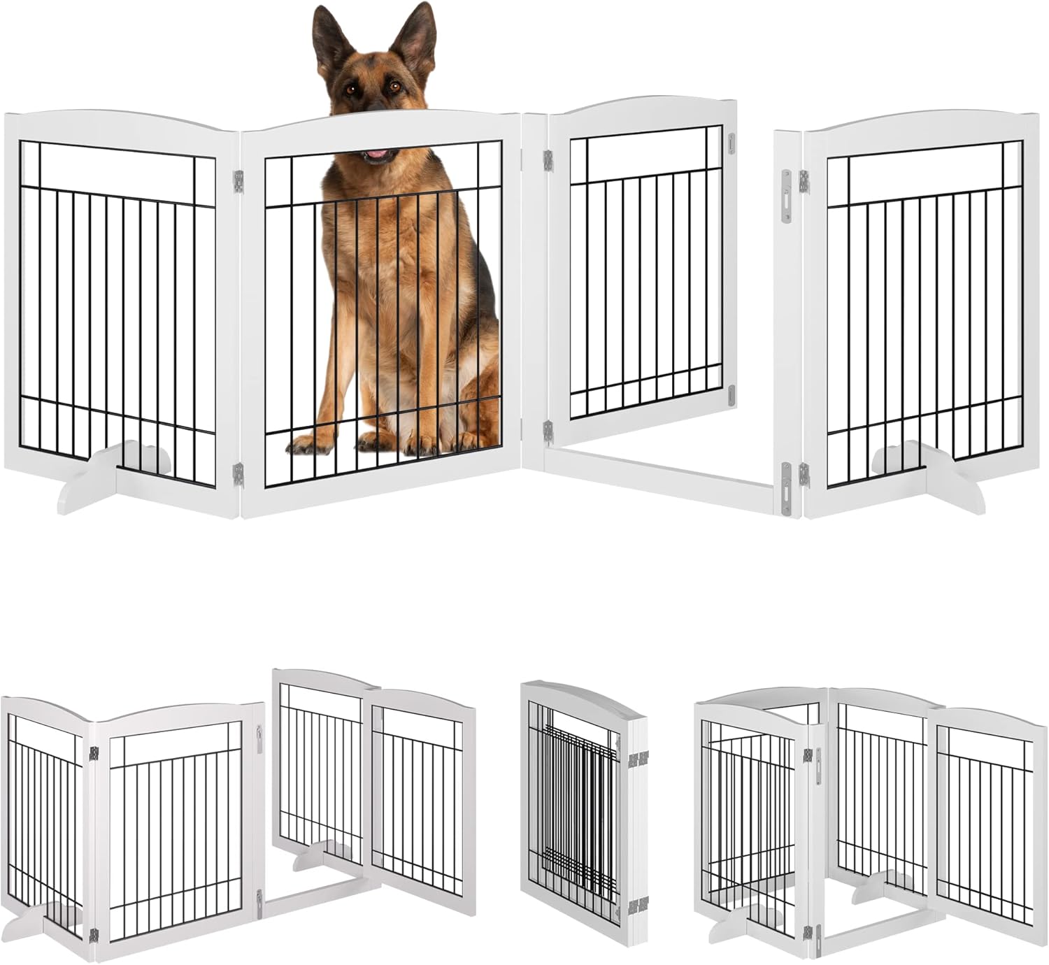 4NM NoAssembly Folding 96" Extra Wide 30" Tall Wooden Dog