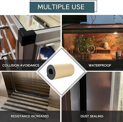 Miniatura 16 de NATGAI Esponja de neopreno con lámina de goma de espuma adhesiva de 1/4 pulgadas de grosor x 12 pulgadas de ancho x 54 pulgadas de largo, cortado a