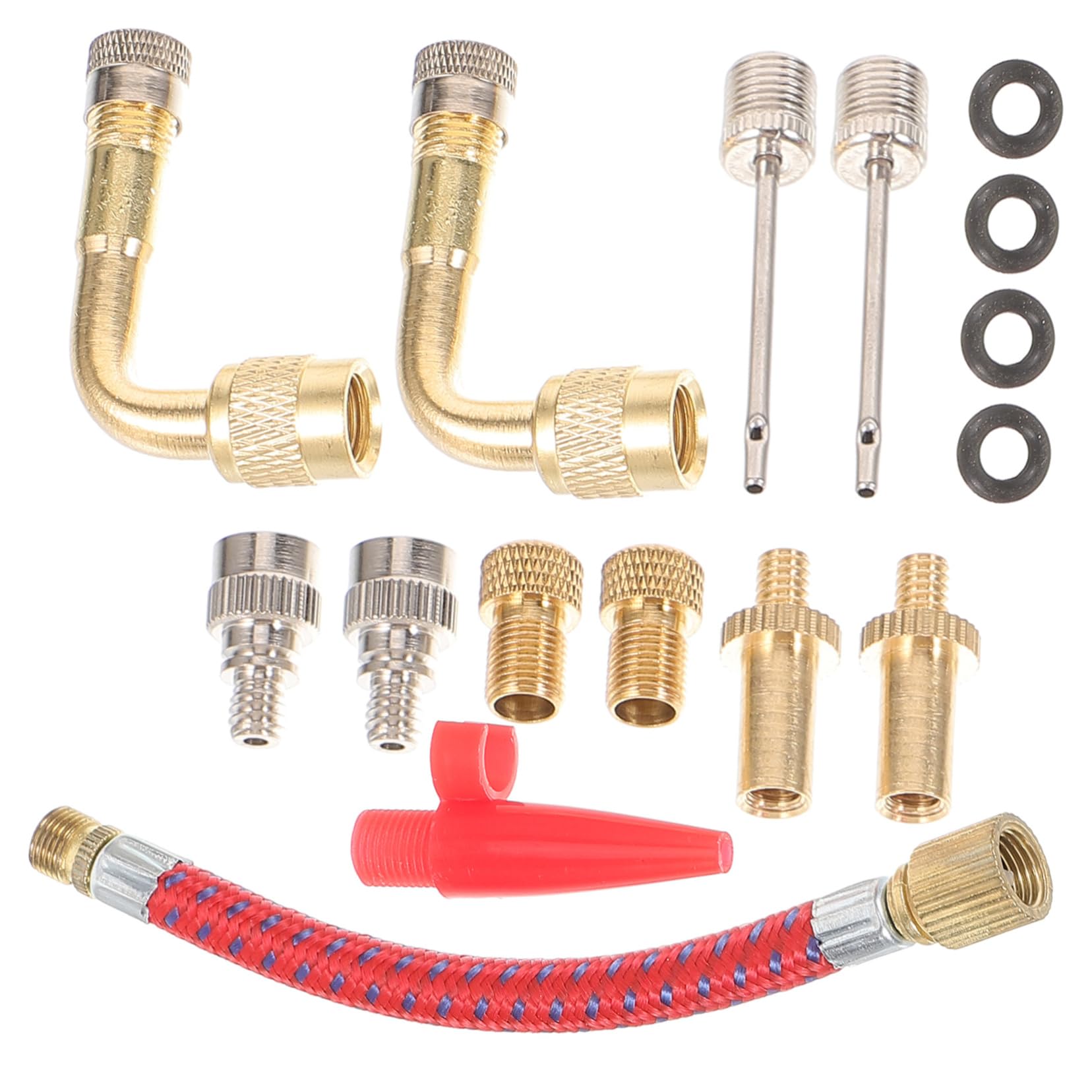 Kisangel Tragbarer Reifenfüller für das Auto Pumpenventil Adapter Aufblasadapter elektrische Luftpumpe autoventil Adapter Fahrrad ventiladapter Kugelfüllnadel Ballpumpe Nylon Golden