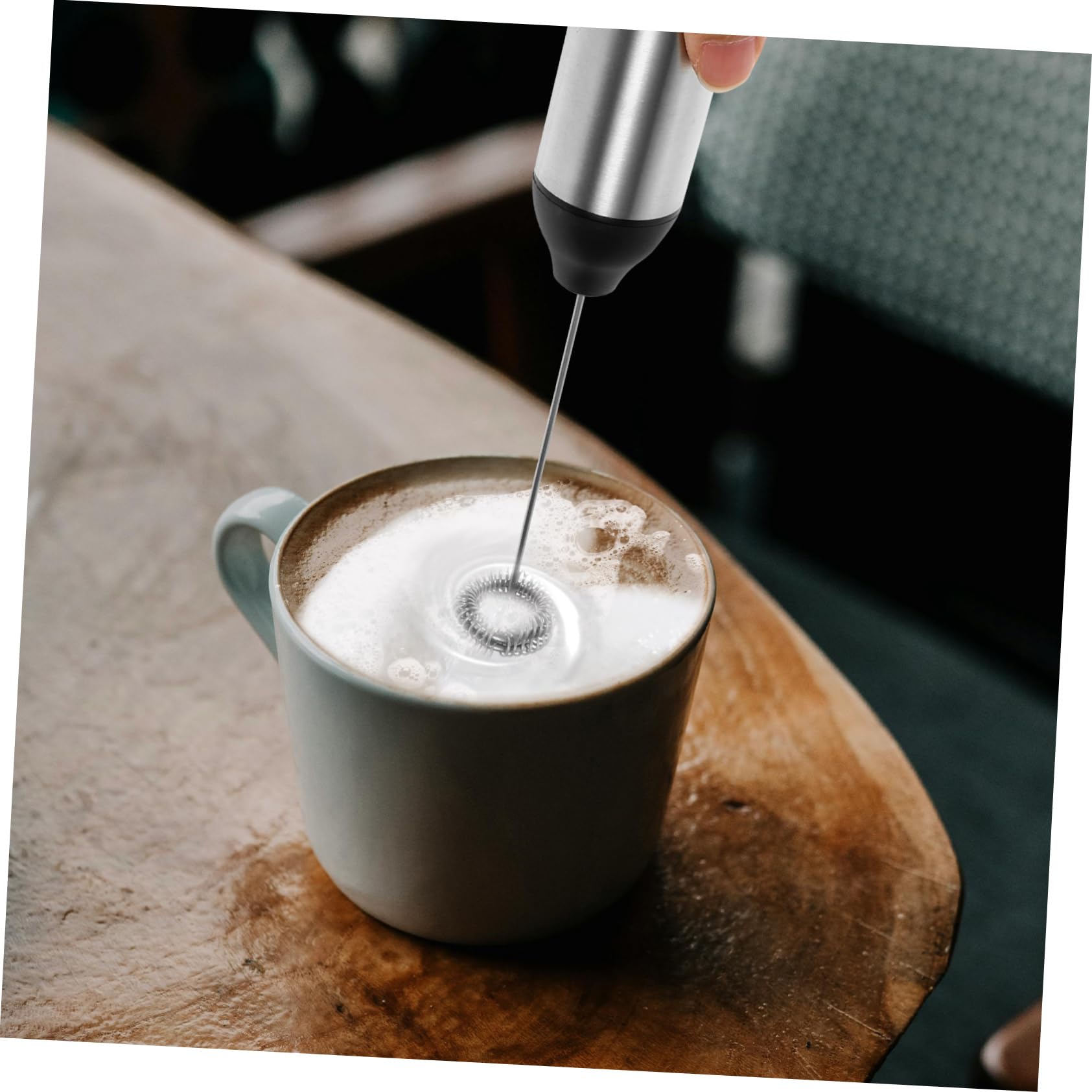 Montalatte Ricaricabile Elettrico Portatile per Cappuccino | 1 Pezzo, Colore Argento, Abs e Acciaio Inossidabile, Testina Sostituibile, Schiuma Cremosa