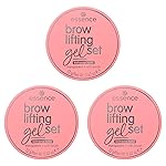 essence brow lifting gel set, eyebrow gel, transparent, long-lasting, defining, fixing, translucent, vegan, no microplastic particles, nanoparticles free, without perfume, pack of 3 (3 x 12 g)