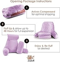 Vista 61 de Nestl Reading Pillow with Portable Laptop Lap Desk - Shredded Memory Foam Back Support Pillow for Sitting Up in Bed and Couch Rest Pillows with Navy