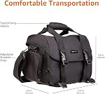 Amazon Basics Large DSLR Camera Gadget Bag - 12.8 x 8 x 9.8 Inches, Black And Orange