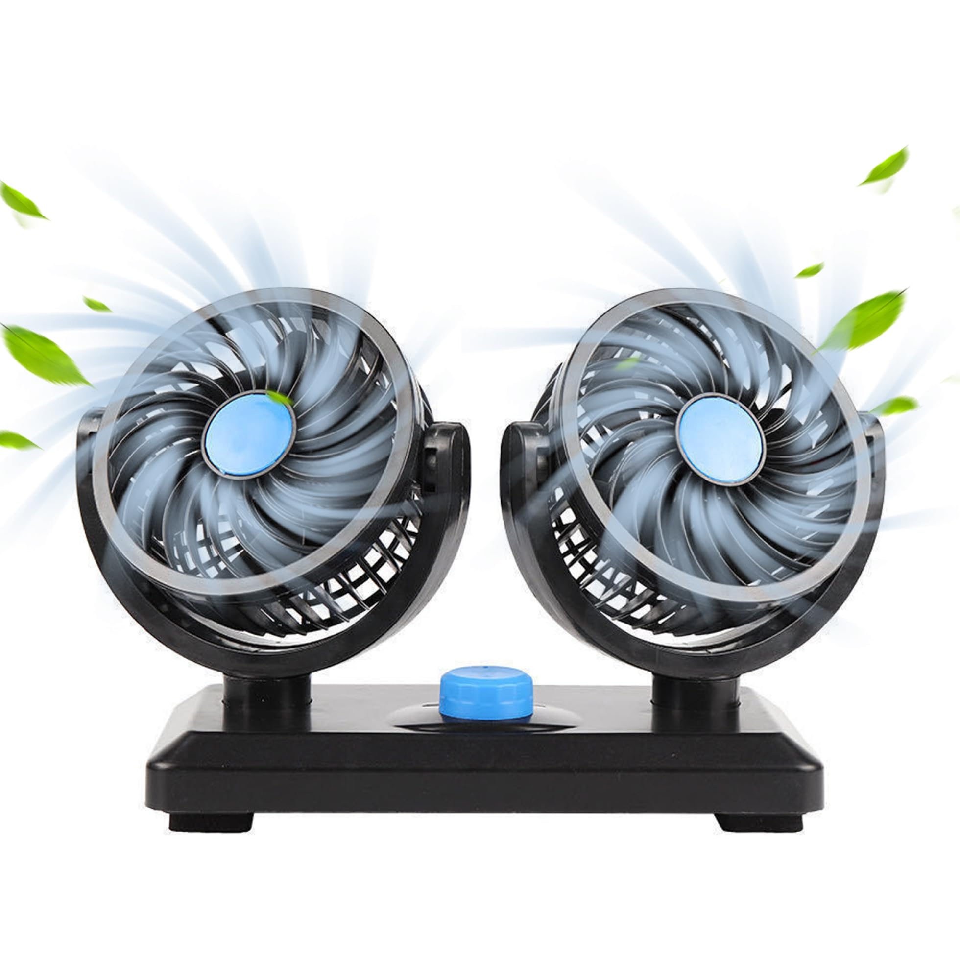 Ventilateur Voiture 12V Ventilateur Voiture de Voiture électrique avec Double tête Réglable à 360 Degrés 25 x VENTILATEUR D'APPOINT - Auto