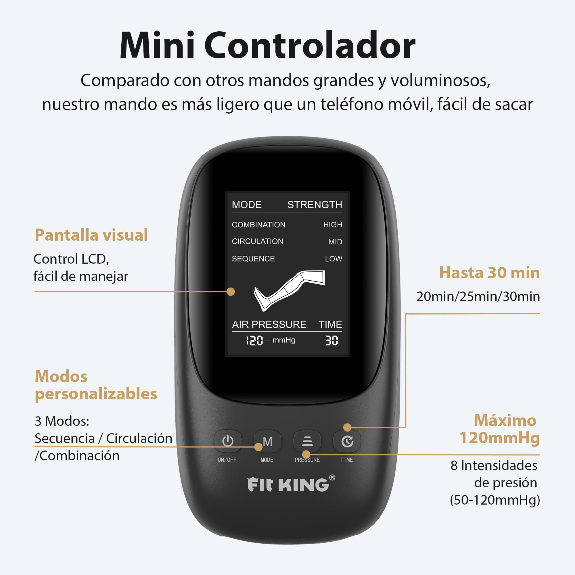 FIT KING Botas Presoterapia Piernas, Masajeador de Piernas para Mejorar la Circulación Sanguínea y Aliviar el Dolor en las Piernas Mejorar el Rendimiento Deportivo Relaje los Músculos