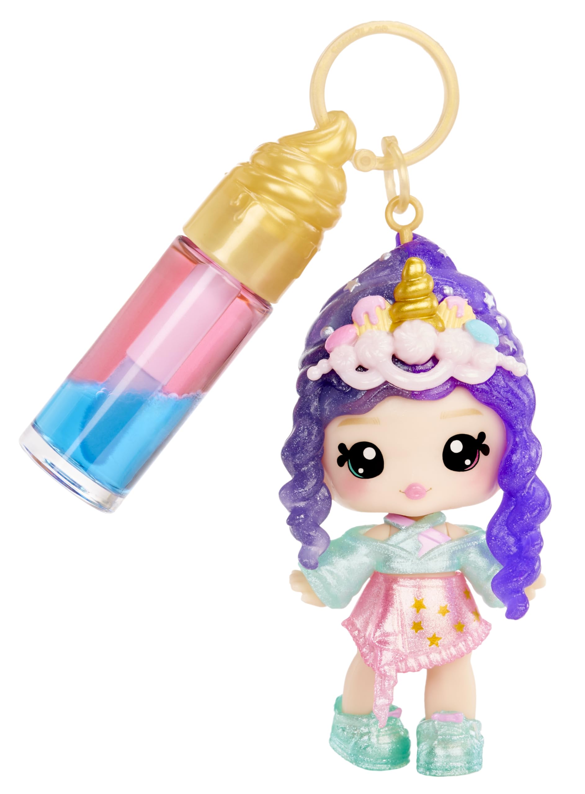 Yummiland Lip Gloss Doll: Mystery Color Change, Phoebe Frappe, Includes 1 Doll, DIY Lip Gloss + Removable Keychain - Image 3