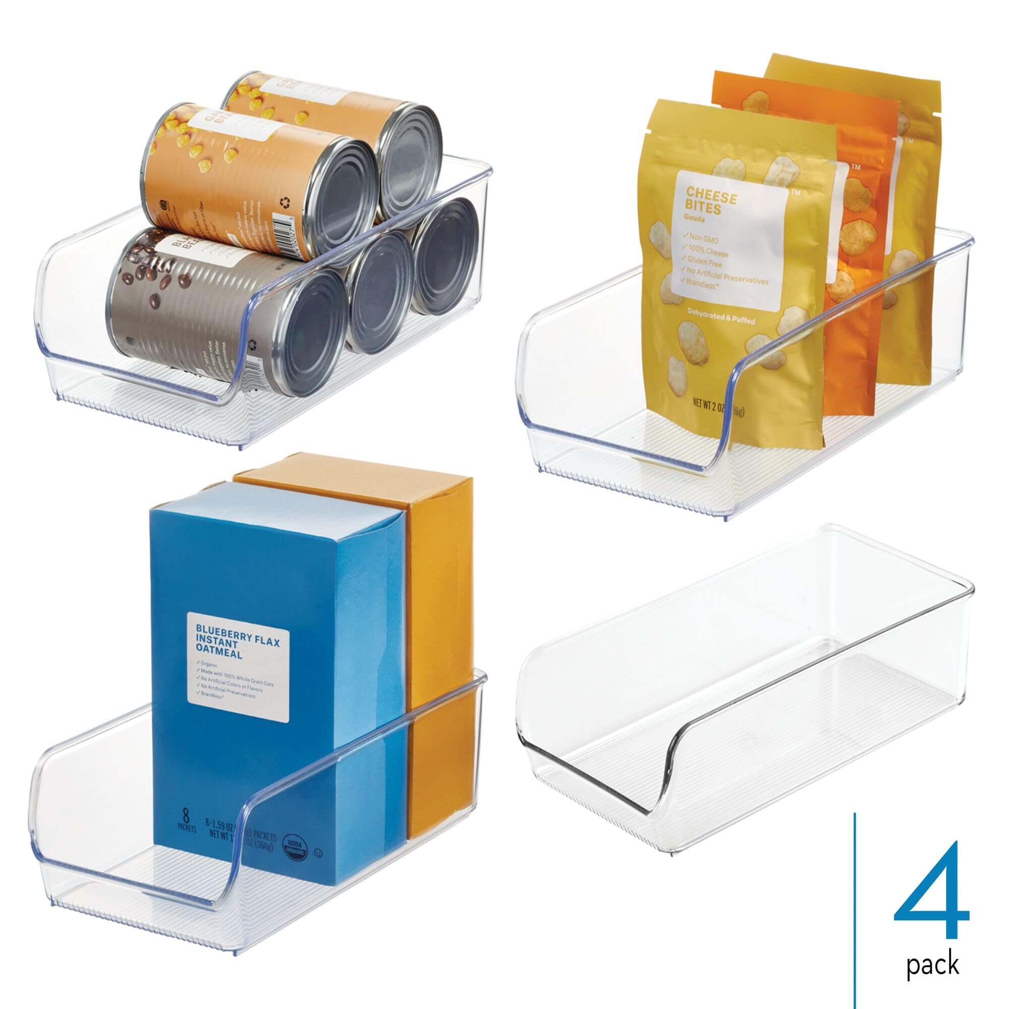 InterDesign iDesign - Contenedor de despensa para almacenamiento de cocina o gabinete, juego de 4, transparente