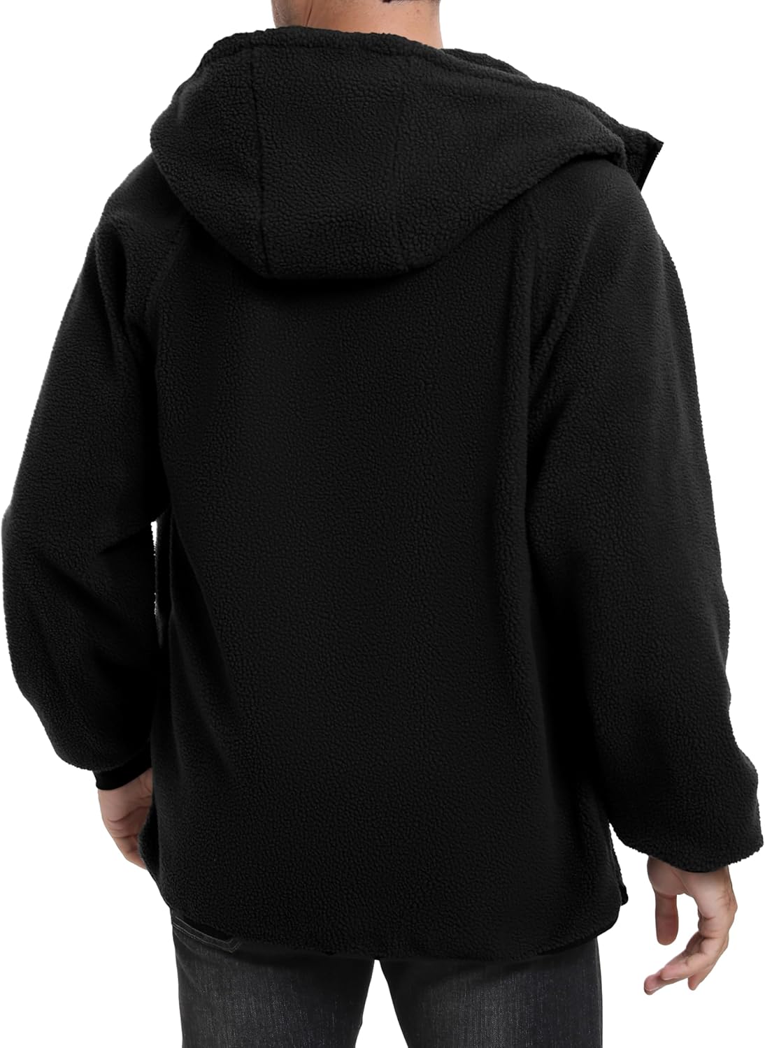 BenBoy Mens Fleece Jacket Sherpa Tactical Full Zipper Warm Hoodie Fashion Winter Short Coats Casual Outwear with Pockets - Image 7