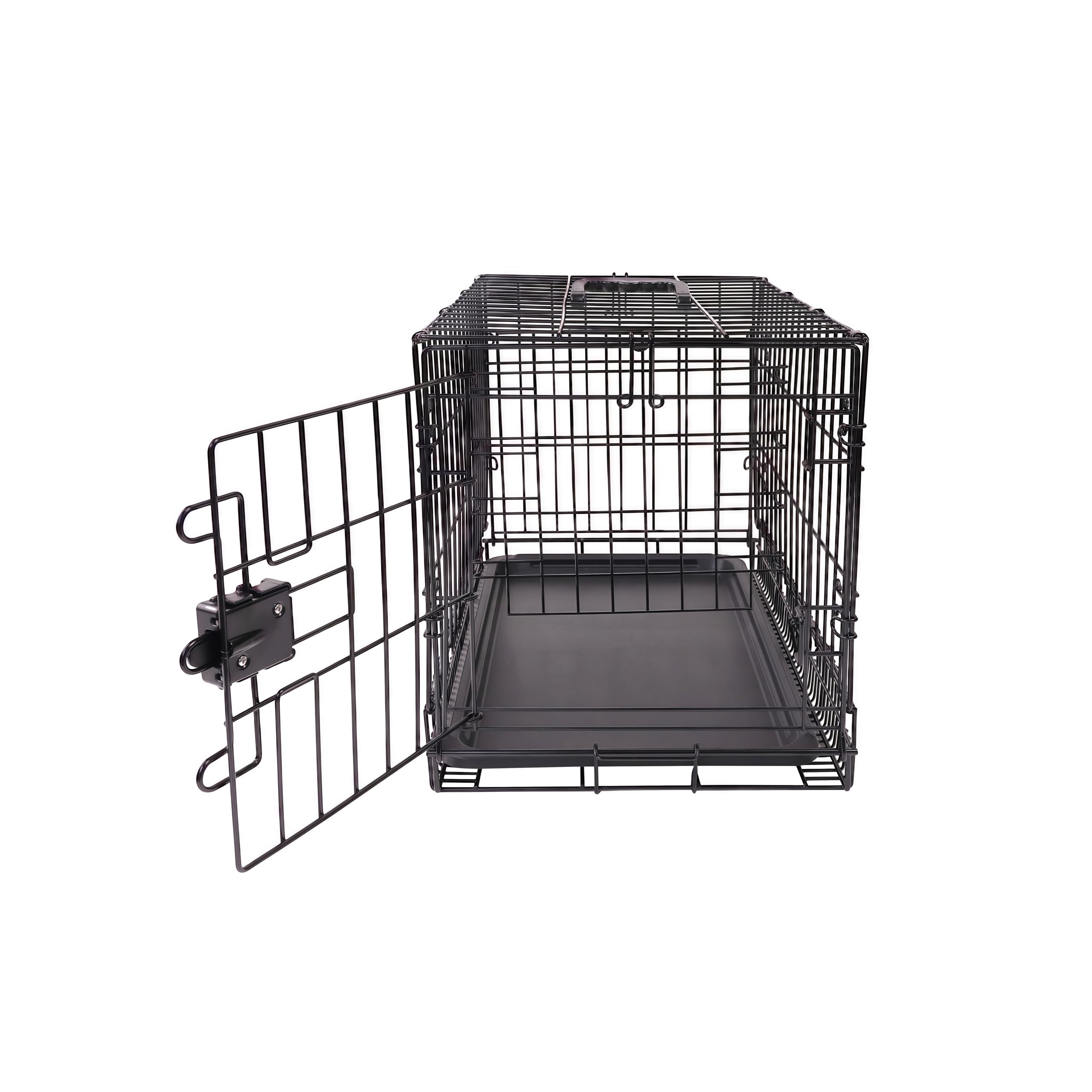 Amazon Basics Gabbia per cani in metallo, Pieghevole,Rimovibile, con vassoio di base e sportello singolo, Colore nero, L 61 x P 46 x H 51 cm