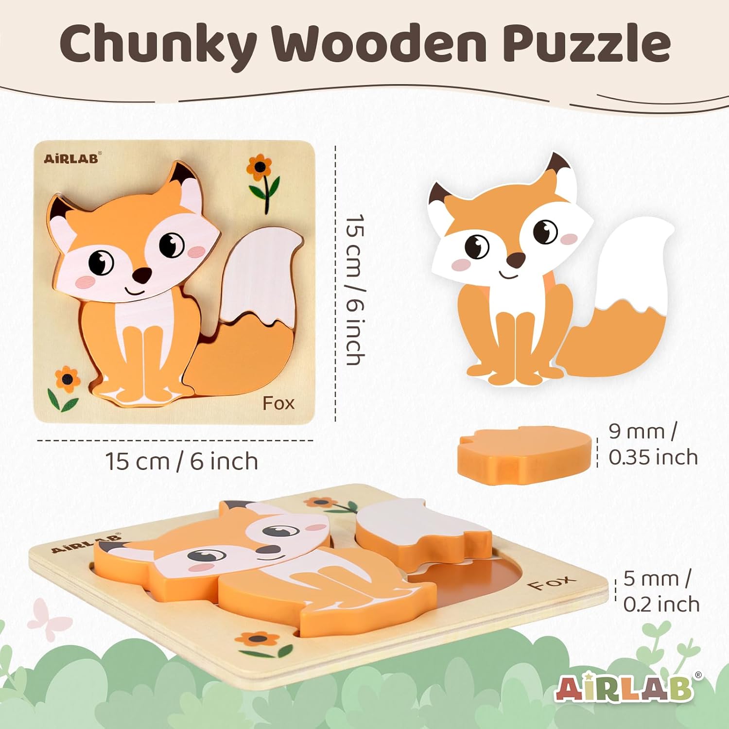 Wooden Puzzles for Toddlers 1 2 3 Year Old Animals Shape Puzzle Toys for Travel Airplane Gift for Kids Montessori Early Development Gifts for Baby Boys Girls with Drawstring Bag Pack of 4