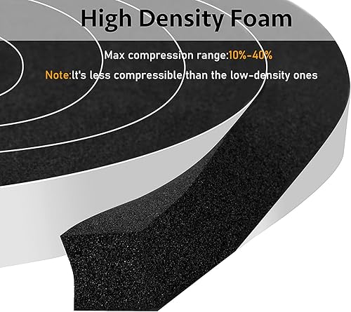 Miniatura 4 de Cinta aislante de espuma adhesiva fuerte mejorada para aislamiento de puerta, tira de aislamiento para puerta aislante, reducción de ruido de aire