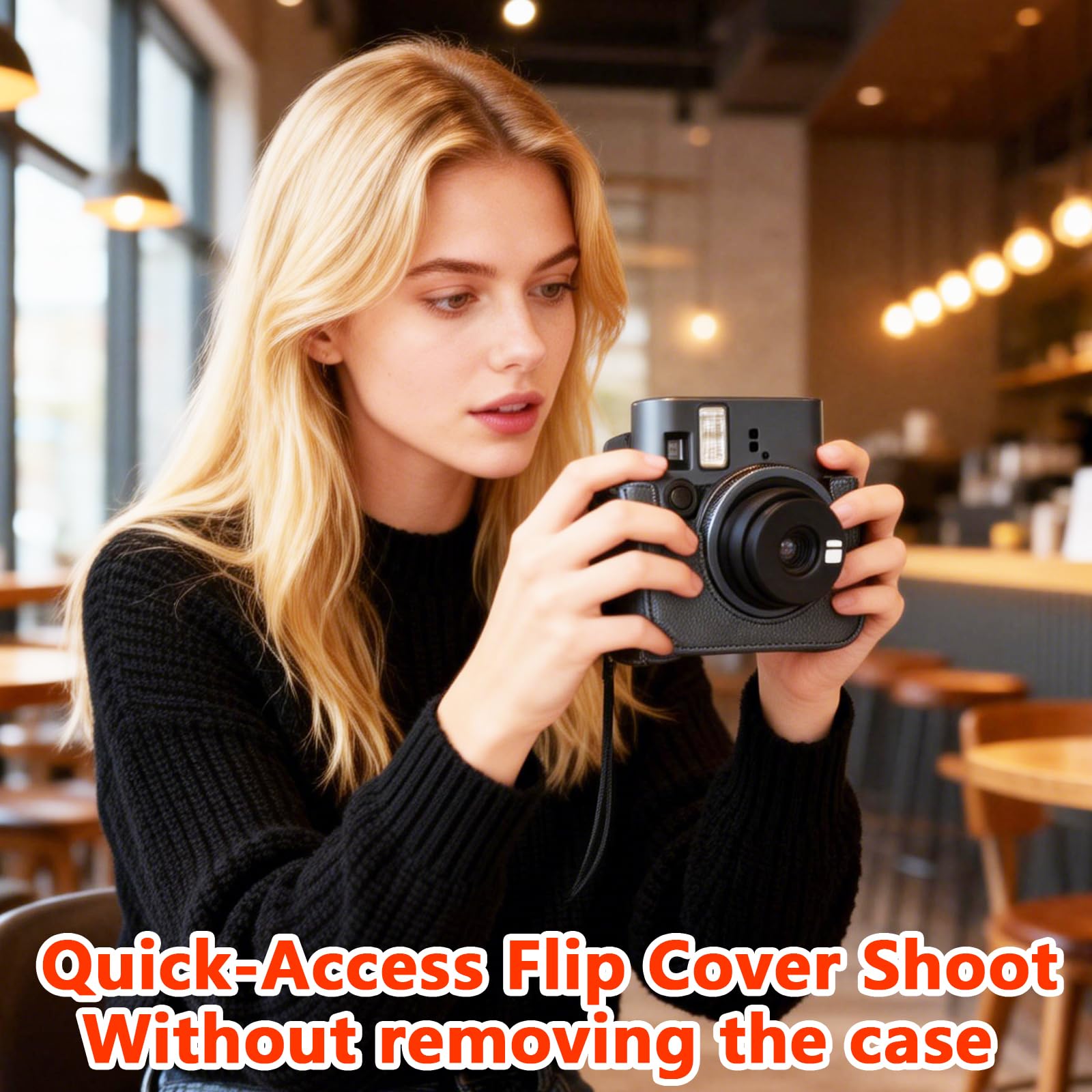 Custodia protettiva per fotocamera compatibile con Fujifilm Instax Mini 41, accessori istantanei personalizzati con 5 cornici magnetiche per foto, borsa in pelle PU con tracolla regolabile
