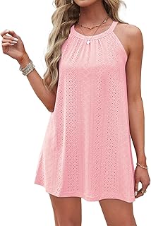 Sponsored You’re seeing this ad based on the product’s relevance to your search query.Learn more about this advertisement DUOEASE Beach Dresses Women's Knee-Length 2025 Summer Dress Halterneck Sleeveless Bikini Cover Ups