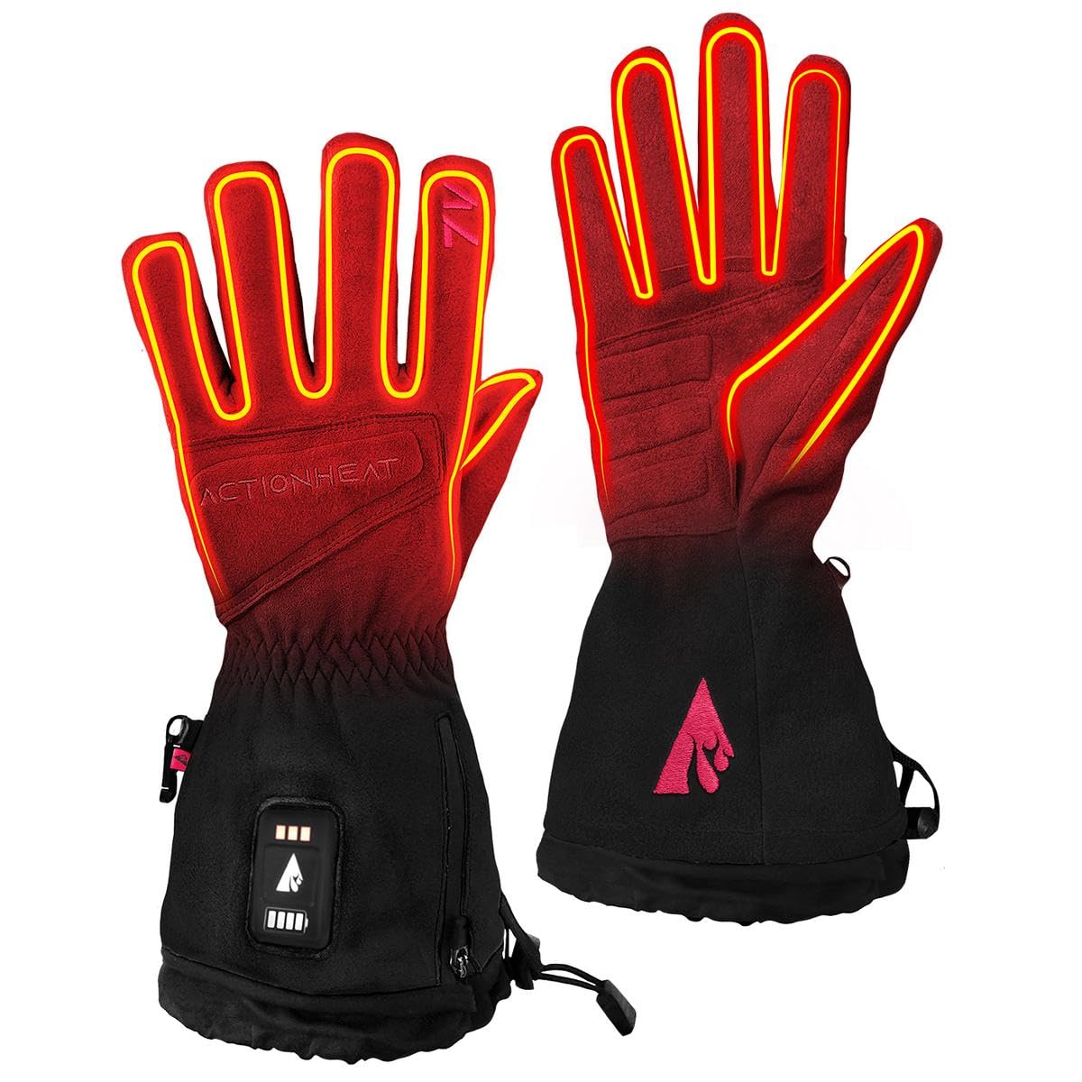 ActionHeat 7V Heated Leather Work Gloves – Rechargeable Gloves for Men & Women – Yellow/Black M
