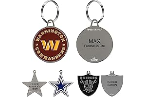 Washington Commanders Engraved Stainless Steel Pet ID Tag