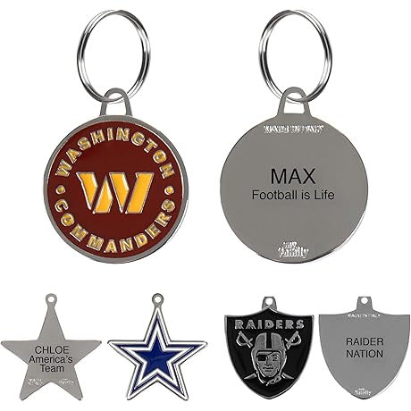 Washington Commanders Engraved Stainless Steel Pet ID Tag