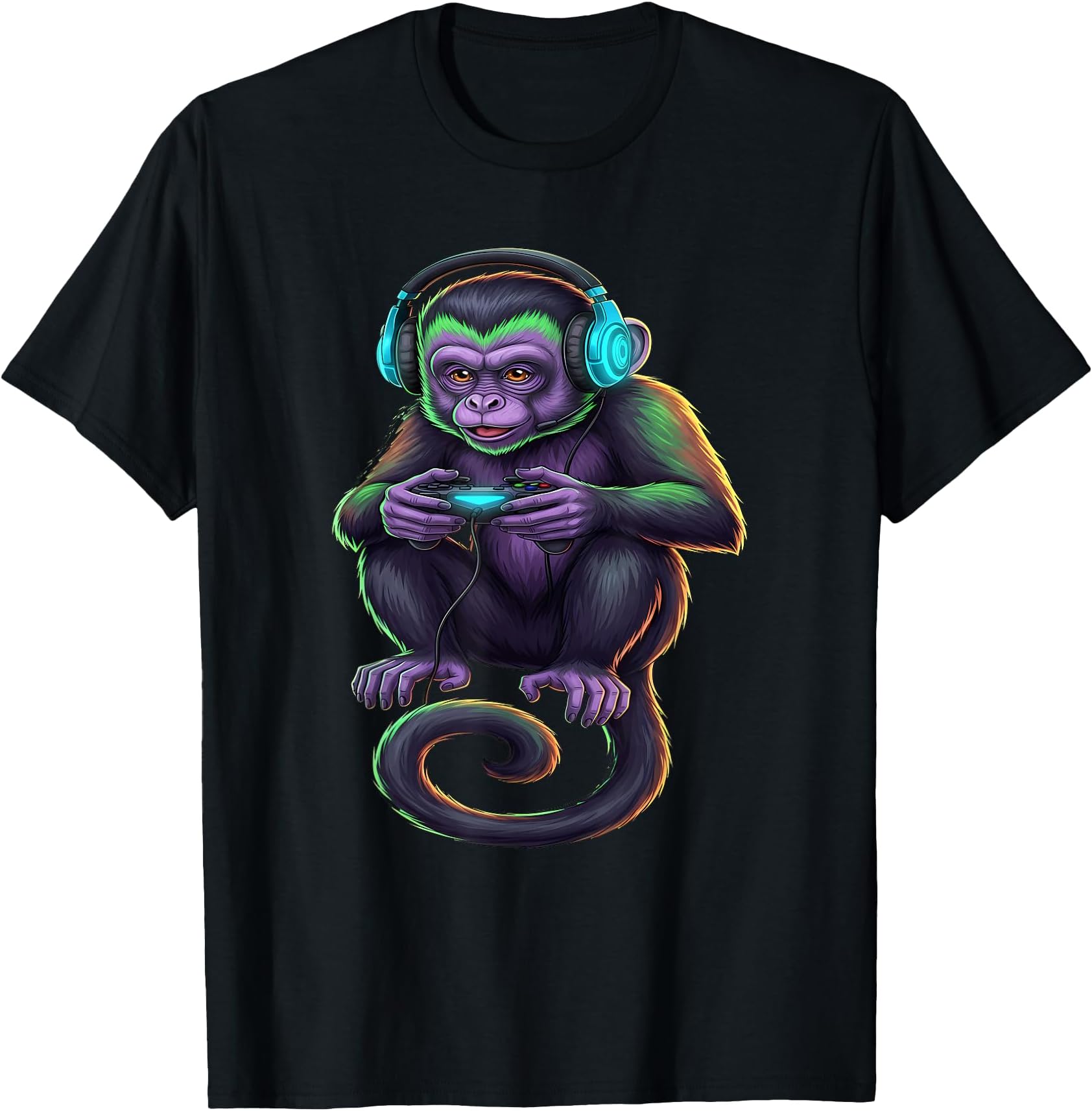 Monkey Gaming Animal Video Games Funny Monkey T-Shirt