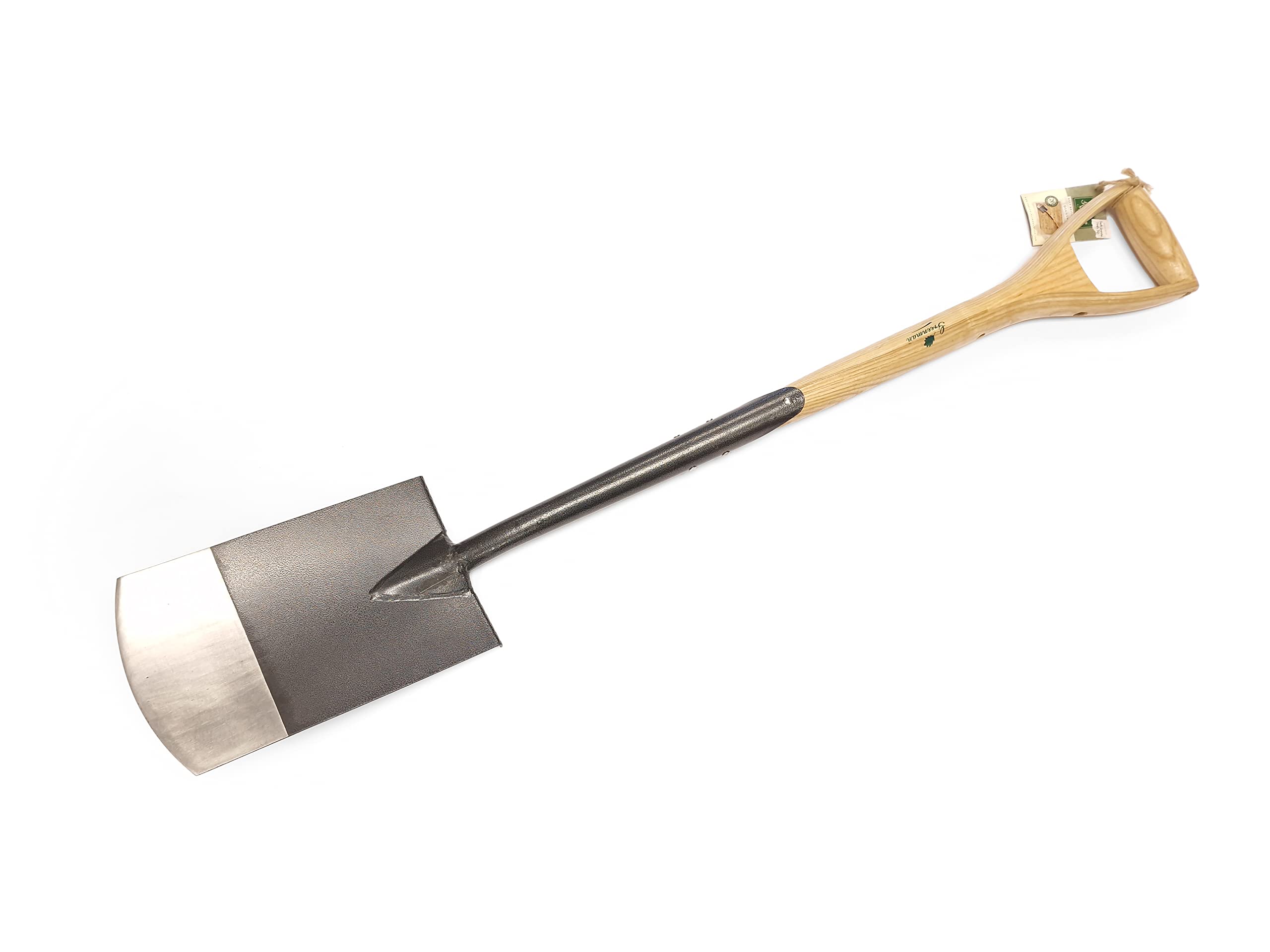 Greenman Digging Spade Half Brite Carbon Steel Heavy Duty Ash Handled 107cm (42") x 18cm (7")
