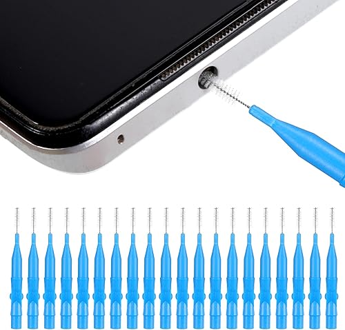 Paquete de 20 unidades de limpieza de puerto de carga de teléfono, limpiador de mini cepillos antiobstrucción para 17 Pro Max, herramientas de