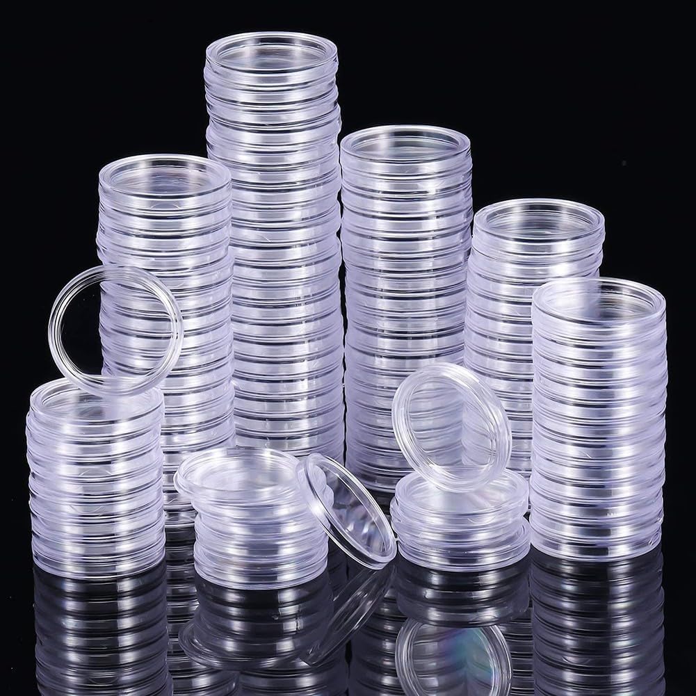 200 Round Coin Holders, 25mm Coin Capsule Storage Containers, Dustproof And Antioxidative