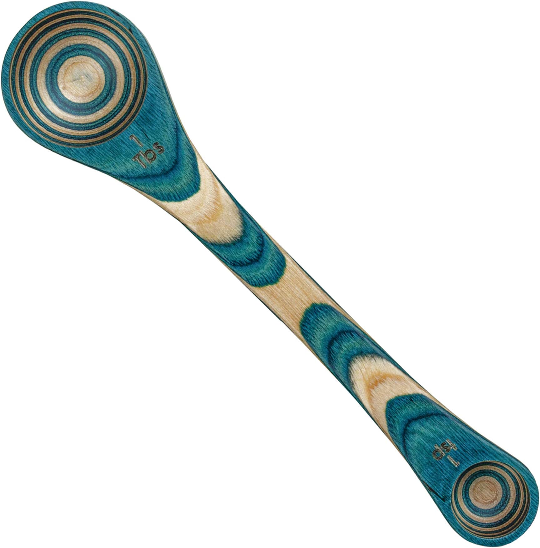 Totally Bamboo Baltique Mykonos Collection 2 in 1 Wooden Measuring Spoon with Tablespoon and Teaspoon Measurements