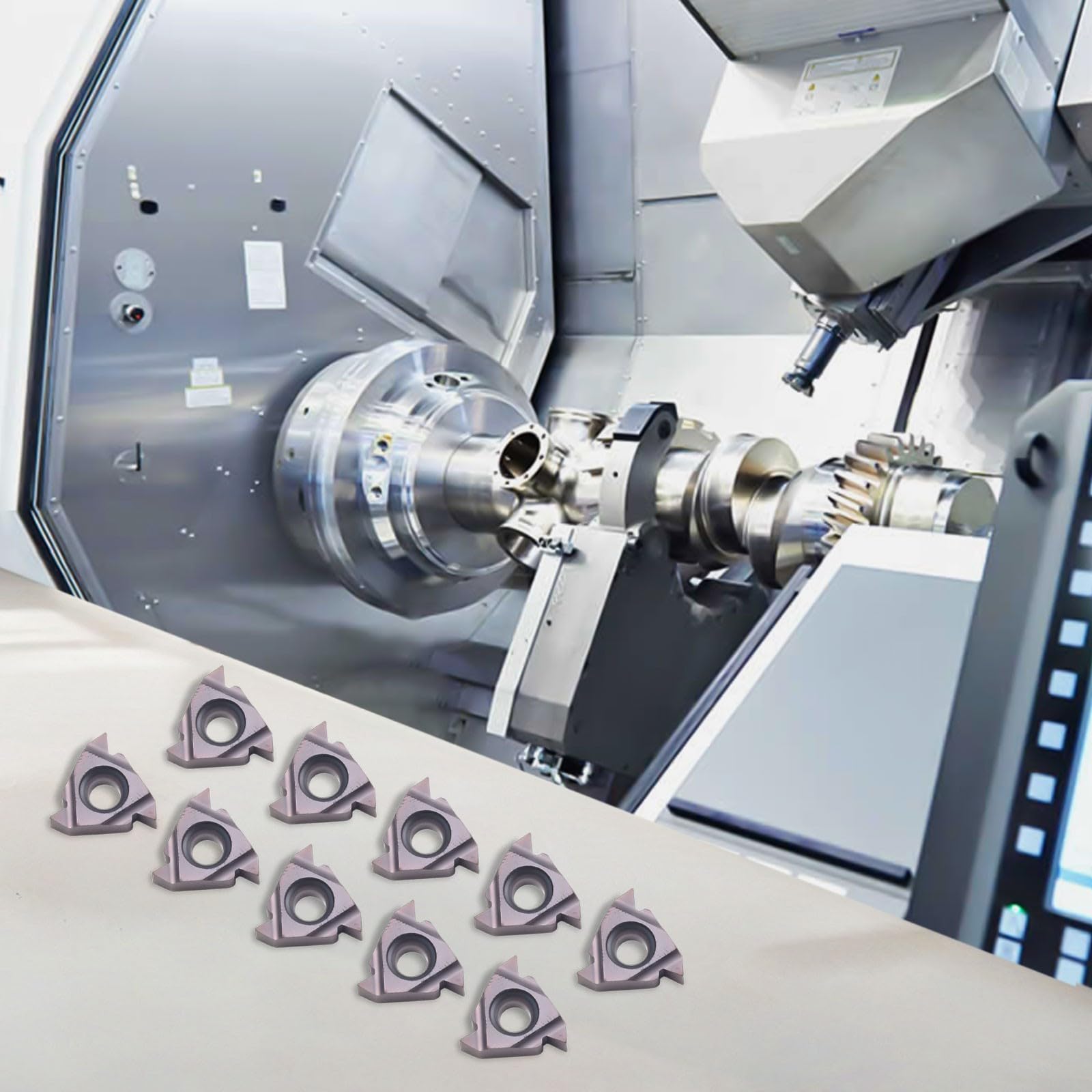 10 Stück Wendeschneidplatten aus CNC-Hartmetall, 16ER AG60 SMX35 für Edelstahl-Bearbeitungswerkzeuge Ersatzteile