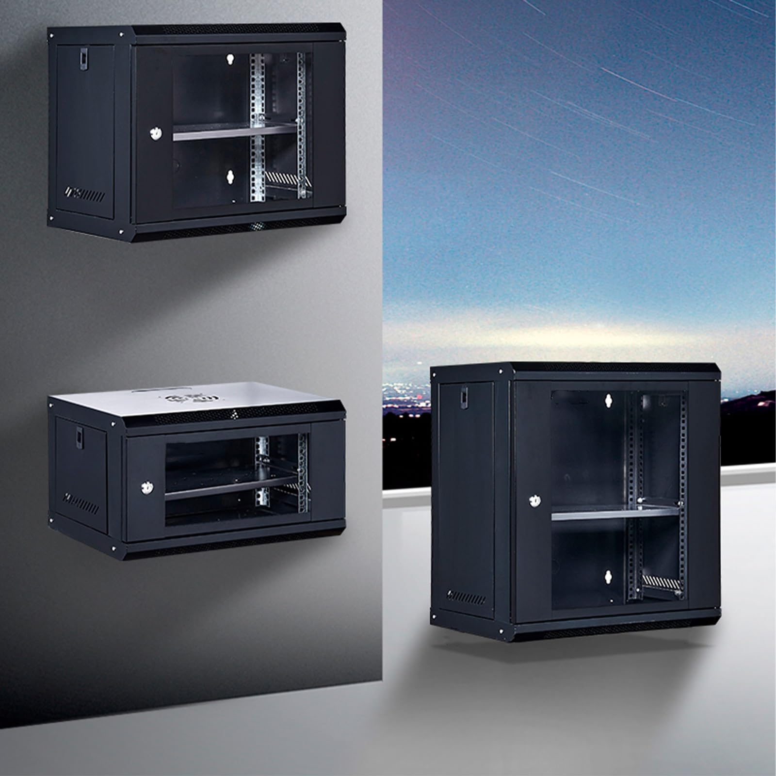 Mobile Stereo Hi Fi Rack Armadietto Moderno per Componenti Stereo, Supporto da Muro Staffa con Ripiani Regolabili, per Camera da Letto e Soggiorno(45cm/17.7in)
