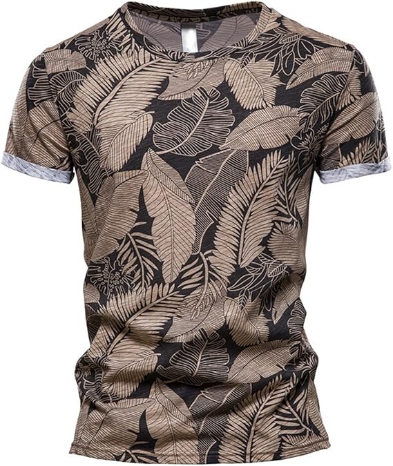 Amazon Reliable 100 コットンtシャツ男性oネックプリントシャツ男性カジュアルメンズ服サマーメンズtシャツ Color Yt F2170 Coffee Size S Tシャツ カットソー 通販